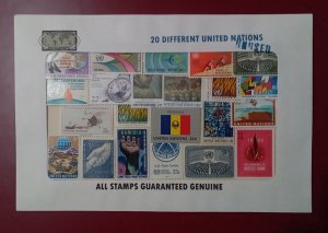 United Nations - packet of 20 unused stamps