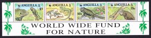 Anguilla WWF West Indian Iguana Strip of 4v WWF text 1997 MNH SC#968 a-d