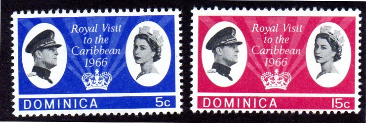 DOMINICA 193-194 MNH SCV $3.00 BIN $1.50 ROYALTY