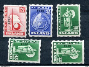 Iceland 1940 Overprint in Black MNH Sc 232-4 14986