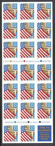 MALACK 2920a, 32c Flag Over Porch,  Booklet Pane of ..MORE.. bp2920a