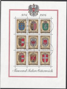 Austria #1042 Used ss, Austrian provinces coat of arms, issued 1976