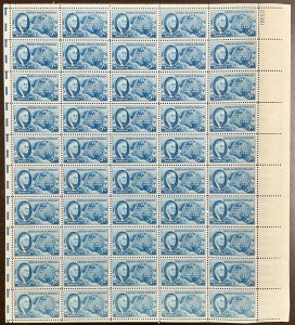 933 Franklin Roosevelt - Four Freedoms MNH 5 c Sheet of 50  1946