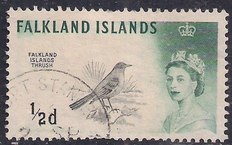 Falkland Islands 1962 QE2 1/2d Austral Thrush DLR  SG 193a ( G110 )