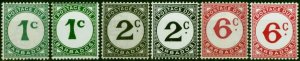 Barbados 1950-53 Postage Due Set of 6 Both Papers SGD4-D6a V.F MNH