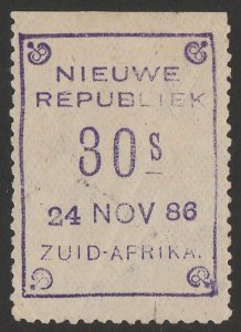 NEW REPUBLIC 1886 (24 Nov) 30s violet on yellow paper.