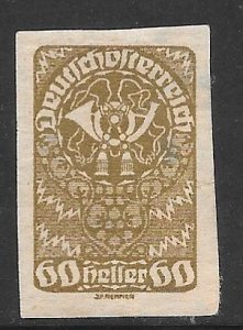 Austria 235: 60h Post Horn, imperf, MH, VF