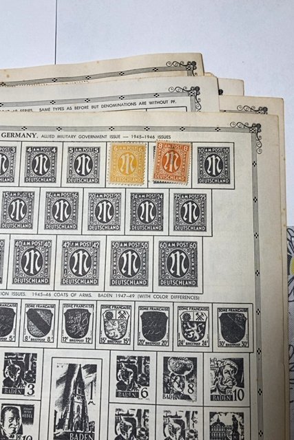 OLD GERMANY STAMPS HINGED ON ALBUM PAGE