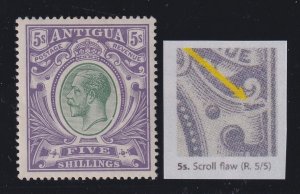 Antigua, SG 51a, MLH Scroll Flaw variety