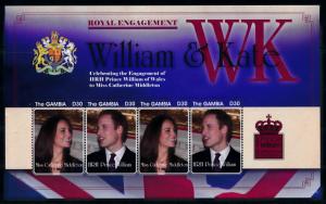 [76536] Gambia 2011 Royal Engagement Prince William & Kate Sheet MNH