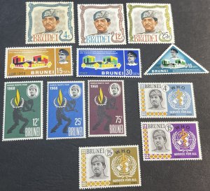 BRUNEI # 138-140 & 144-152-MINT NEVER/HINGED---4 COMPLETE SETS---1968