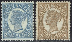 QUEENSLAND 1907 QV 2D AND 3D WMK CROWN/A