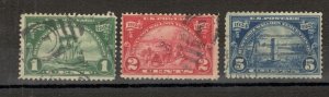 USA - 3 USED STAMPS - U.S.A.Valloni Huguenots - 1924.