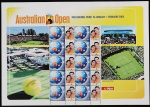 AUSTRALIA 2004 Open Tennis $5, $11 & $16.50 couple tabs + $5 Tennis tabs. MNH **