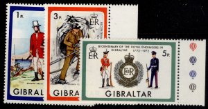 GIBRALTAR QEII SG287-299, 1972 Royal engineers set, NH MINT.