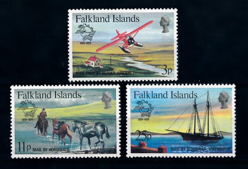 [71917] Falkland Islands 1979 Mail Delivery Aircraft Horse Ship UPU  MNH