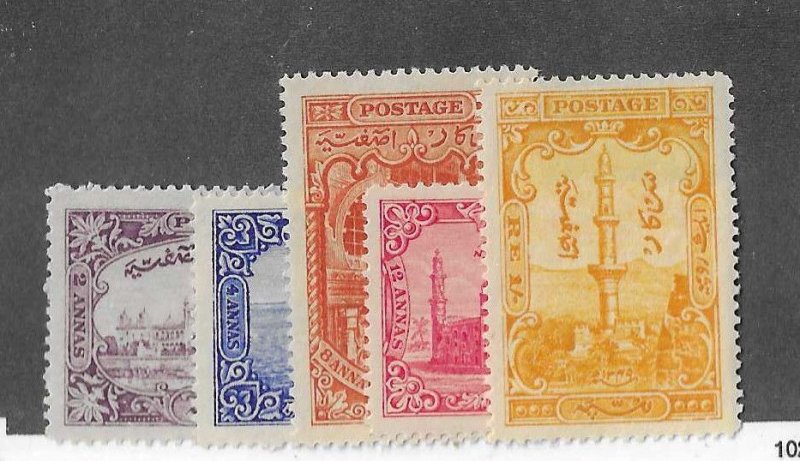 Hyderabad (India) Sc #42-46 set of 5 NH VF