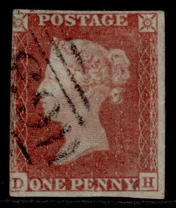 GB QV SG8, 1d red-brown, USED. Cat £35. DH 