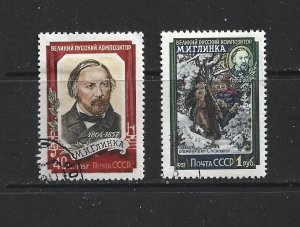 RUSSIA - 1957 MIKHAIL GLINKA - SCOTT 1907 TO 1908 - USED