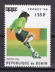 BENIN 2000 A1239 135F 1000 € FOOTBALL WORLD CUP FRANCE 98 OVERPRINT SURCHARGE MNH-