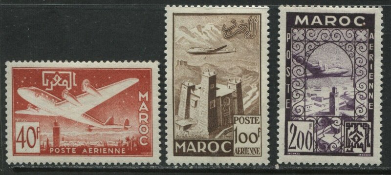 French Morocco 1952 Airmails 40f to 200f mint o.g. hinged