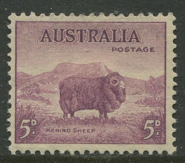 Australia - Scott 172a -  Kangaroo -1938- MLH - Perf.14 x 13.5 - Single 5d stamp