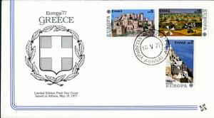 GREECE FDC EUROPA 1977 #1205-7 BIN $4.00