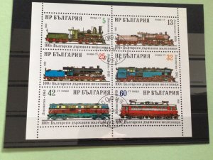 Bulgaria Railway locomotive trains  1 cancelled  stamps sheet Ref A8975