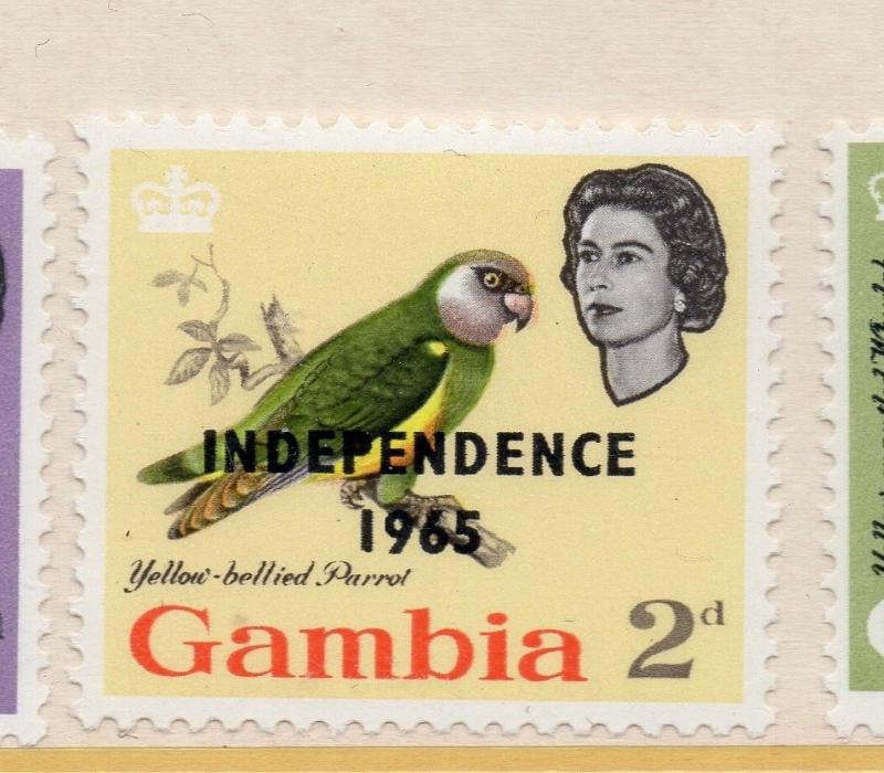 Gambia 1965 Independence Optd Early Issue Fine Mint Hinged 2d. 233083