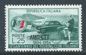 Trieste Zone A #206 NH Italian Touring Club Anniv. Issue Ovptd. A.M.G./F.T.T.