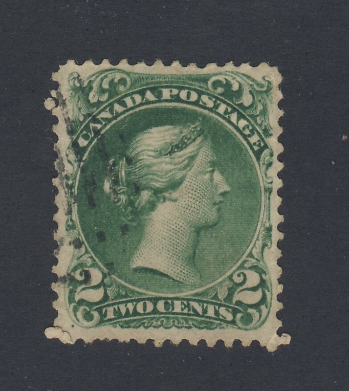 Canada Large Queen Used Stamp #24-2c VF Guide Value = $130.00