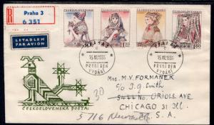 Czechoslovakia 707-710 Costumes Pen FDC