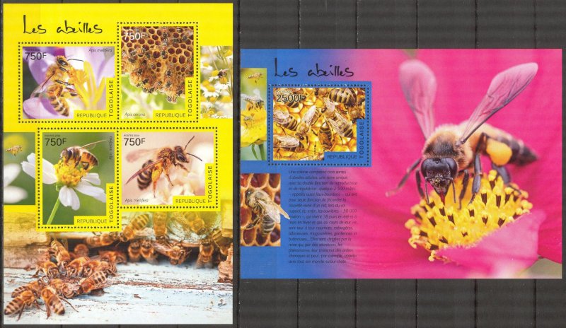 Togo 2014 Insects Honey Bees Sheet + S/S MNH