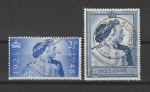 GREAT BRITAIN 1948 SG 493/4 USED