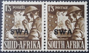 South West Africa 1943 1/3d pair SG 120 mint