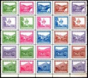 1919 Austria Poster Stamp Southern Railway Association Charity Stamps Sheet