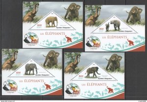 2019 Elephants Wild Animals Charles Darwin Publication 4Bl ** Ja405