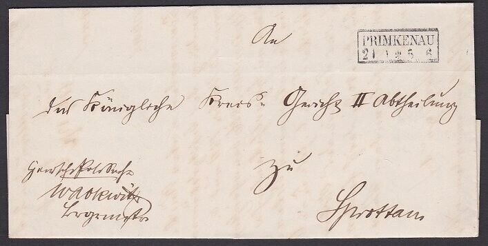 POLAND 1861 cover - folded wrapper ex PRIMKENAU.............................G190