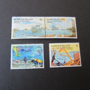 Norfolk Islands Sc 471-674 ship set MH