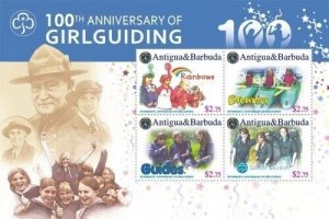 Antigua 2010 - Girl Guiding 100th Anniversary Sheet of 4 - MNH