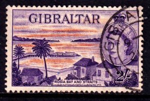 Gibraltar 1953-59 QEII 2/- Used SG 155 CV £16