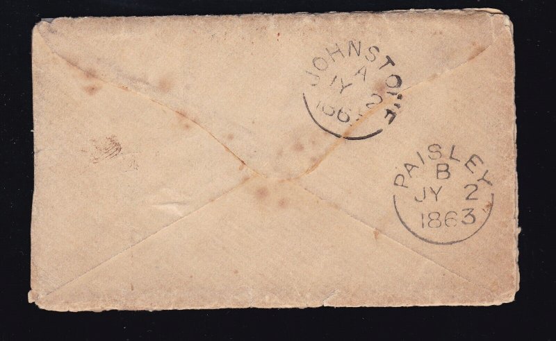 US 69 12Pair Cover to Scotland w/6 point Star Cancels & Red Cancels & Enclsoure
