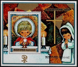 Manama Michel #Block 128A MNH S/Sheet - Christmas