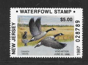 #NJ4A MNH New Jersey 1987 STATE DUCK STAMP