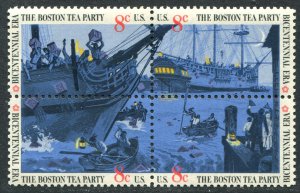 1480-83 8c Boston Tea Party Block of 4 Mint NH VF