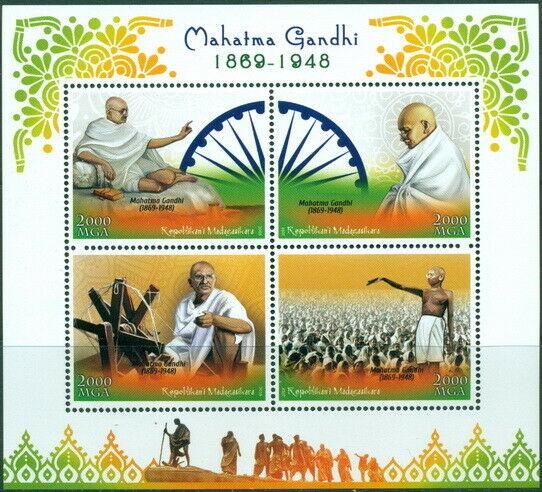 Mahatma Gandhi India Independence MNH stamp set 4val sheet and s/s