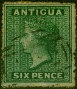 Antigua 1863 6d Dark Green SG9 Used Fine