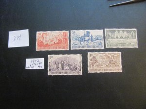 LIECHTENSTEIN 1942 MNH  SC 176-180 SET  XF  $20 (214) NEW COLL.