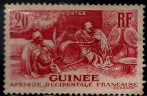 FRENCH GUINEA Scott  134 MH* stamp expect similar centering