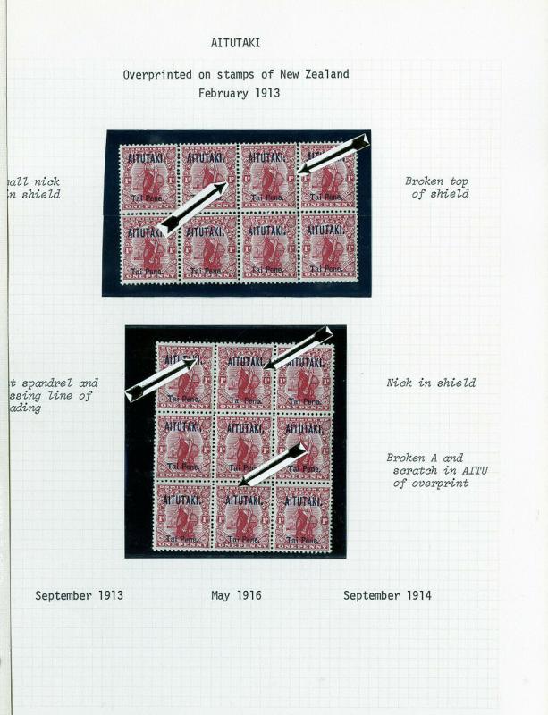 Aitutaki Specialized 1913 Stamp Collection Mint